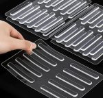 Qenixo Clear Door Bumper Strip – Self Adhesive Transparent Wall Protector for Door Handle, Rubber Cushion Pad for Home, Kitchen, Furniture, Cabinets, Anti-Collision Safety Sticker (Pack of 10)