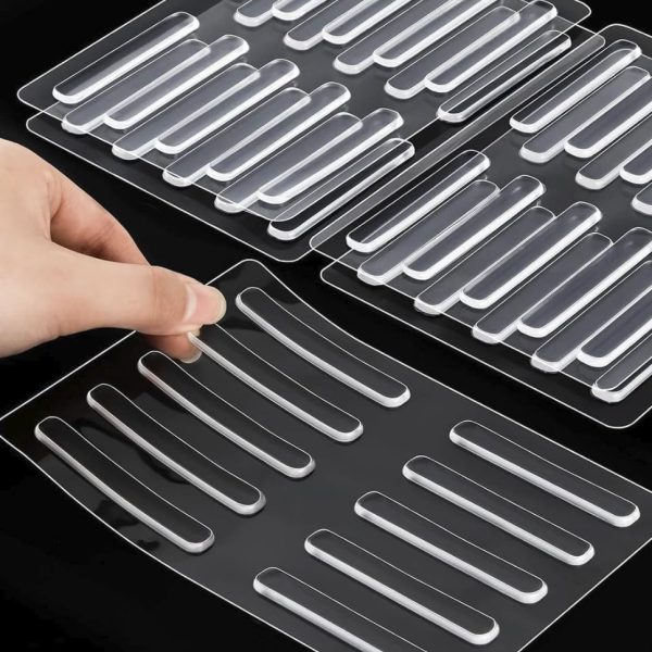 Qenixo Clear Door Bumper Strip – Self Adhesive Transparent Wall Protector for Door Handle, Rubber Cushion Pad for Home, Kitchen, Furniture, Cabinets, Anti-Collision Safety Sticker (Pack of 10)
