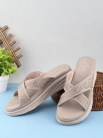 XE Looks Comfortable Women's Doctor Slippers – Orthopedic Sandals with Embellished Cross Straps and Cushioned Footbed for Girls & Womens - Image 2