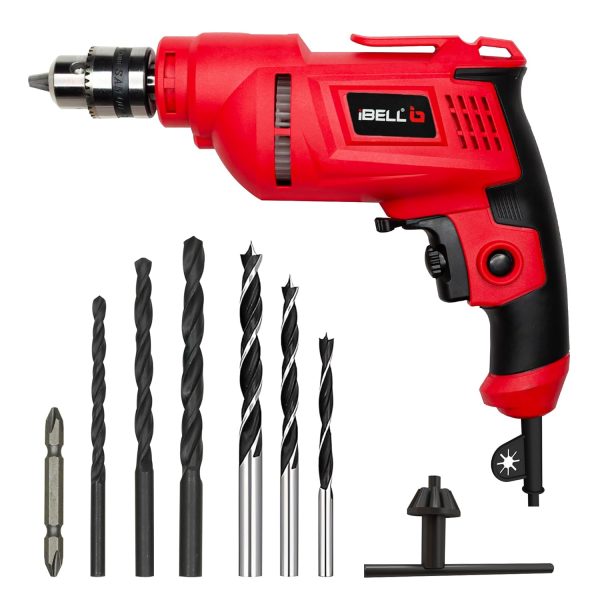 IBELL Electric Drill ED06-91, 400W, Copper Armature, 2800 RPM, Chuck 10 mm Forward/Reverse for Wood & Metal Work with Variable Speed Control