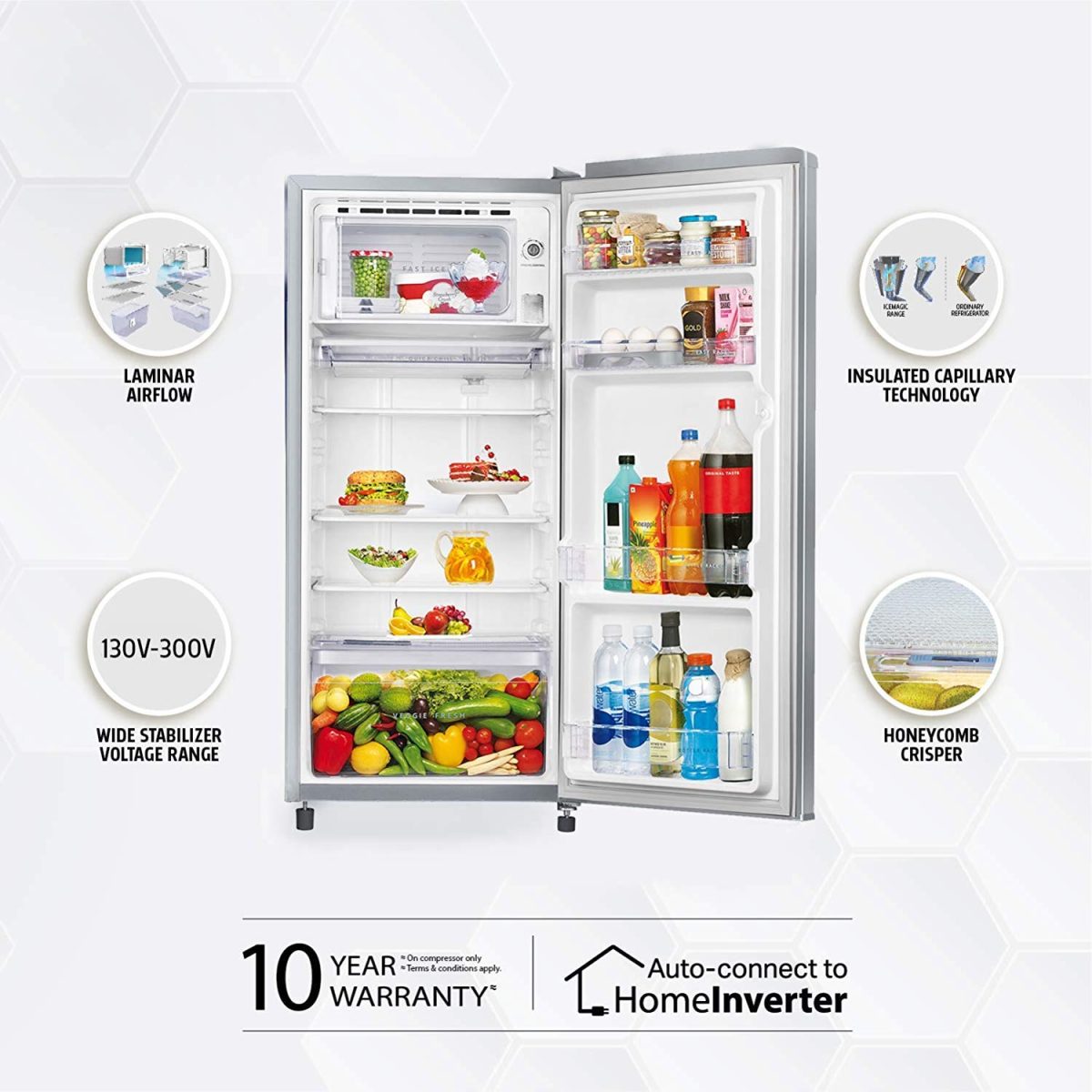 Whirlpool 190 L 3 Star Direct Cool Inverter Single Door Refrigerator (Magnum Steel) - Image 5