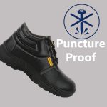 ELECANT Lace-up Steel Toe, PVC Sole and Rexine Upper Black Safety Shoes for Construction, Factory and Industrial Work||Safety Shoes for Men - Image 3