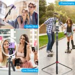 Celfiexpt 71-inch Selfie Stick Tripod 360 Degree Rotation Rechargeable Remote Quadripod Stand Gimbal Handle for Mobile Phone Camera Gopro 360° Panoramic Shooting Vlogging Live Stream - Image 7