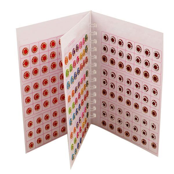 VAMA Multicolour Stone Bindi Kumkum Forehead Sticker Bindiya Bindi Booklet for Ladies & Girls (Medium Size 252 Stone Bindis Booklet)