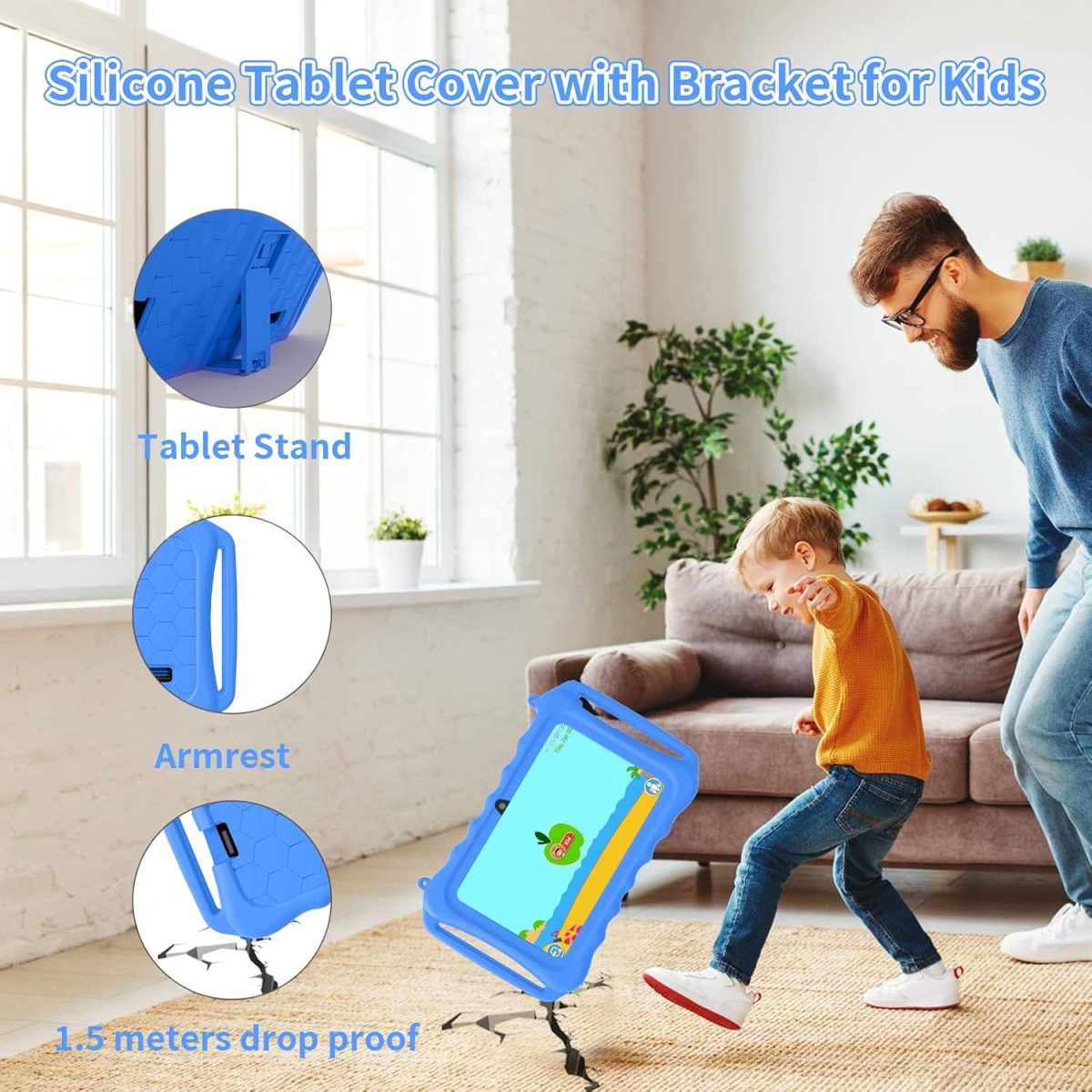 aiprotablet Kids Tablet, 7 Inch Android 11 Tablet For Kids, 6GB(2+4) Ram 32GB ROM 128GB Expand, Toddler Tablet With Wifi, Bluetooth, Parental Control, Dual Camera, Gps, Shockproof Case (Blue) - Image 5