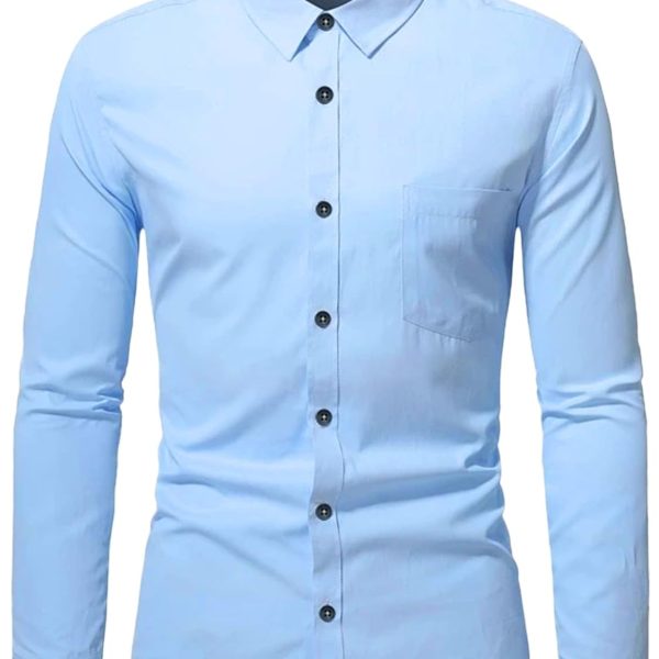 Yugnik Men's Slim Fit Beige Color Cotton Blend Formal Shirt