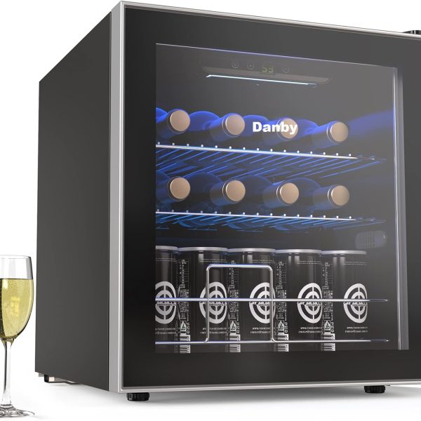 Danby USA 55 L Inverter Toughened Glass Door Mini Fridge with LED Interior Light & Touch Control for Indian Home, Office or Bar with 1 Year Warranty (Black)