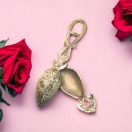 Blissful Decor presents Brass Kajrota Kajal Dani,Brass kajal Pati Storage Unit - Pack of 1, Gold, 17 x 4 x 3 Centimeters