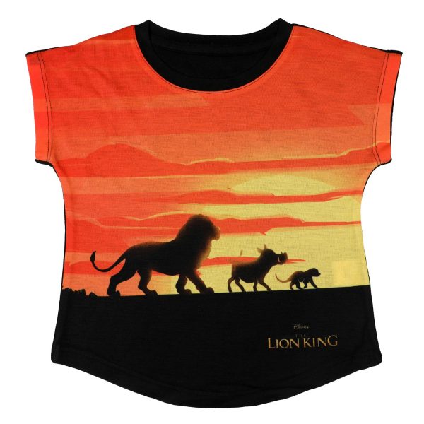 Lion King by Wear Your Mind Girl's Plain Regular fit T-Shirt (DLKGT0013.2_Orange 4-5 Years)