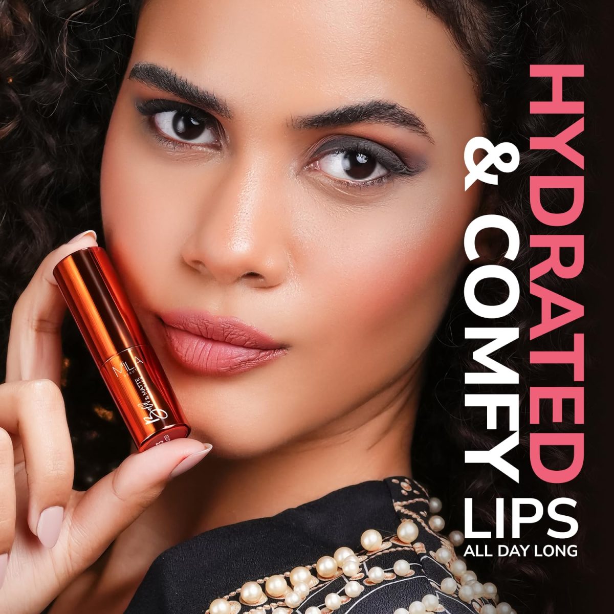 Mila Beauté Bold & Matte Long-Lasting Lipstick | Highly Pigmented Soft Matte Finish | Lightweight & Hydrating with Jojoba Oil | Shade - (Toasted 4.2g) - Image 2