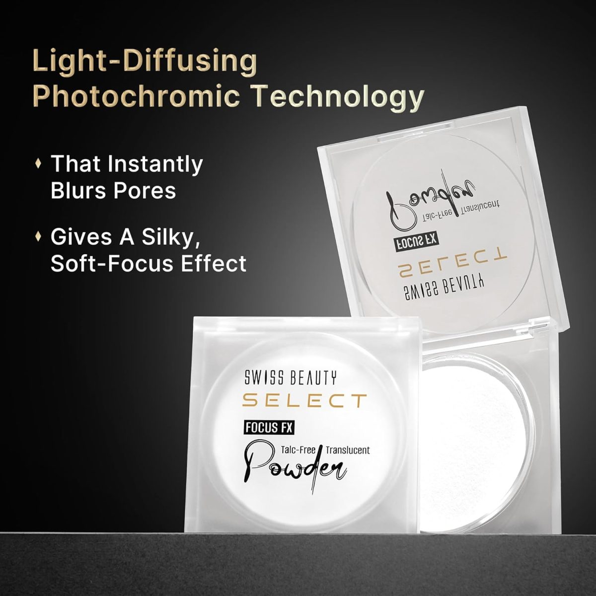 SWISS BEAUTY Select Focus FX Translucent All Skin Powder with Photochromic Technology | Blurs Pores | Matte Finish | Shade- Transparent | 7.5gm | - Image 3