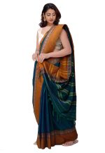 UNNATI SILKS Women Pure Handloom Narayanpet Cotton Saree with blouse piece and Tassels from the Weavers of Andhra Pradesh(UNM33751+Green+free size)