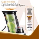 AGARO Imperial Slow Juicer, Professional Cold Press Whole Slow Juicer, 240 Watts Power Motor, 3 Strainers, All-in-1 Fruit & Vegetable Juicer, Grey/Black - Image 5
