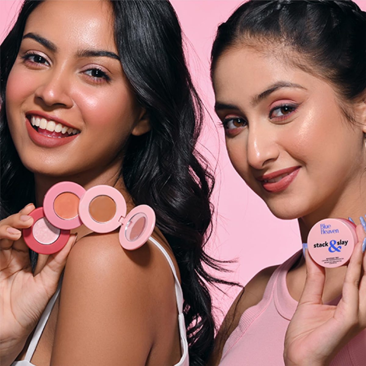 Blue Heaven Stack & Slay Multi Task Trio Countor, Blush & Highlighter For Face Makeup Fights Skin Aging, Nourishing & Moisturizing, Sunshine Light 5.4g - Image 11