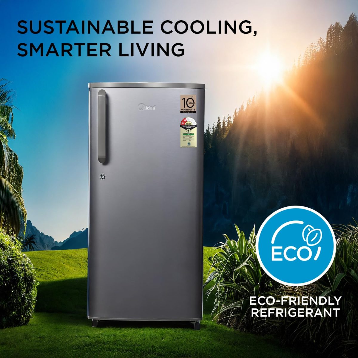 Midea 190 L 2 Star Direct Cool Refrigerator (MRD190D2HPBS, Silver, Hairline, 2025 Model) - Image 5