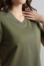 Van Heusen Women's Cotton Regular Fit Half Sleeve V-Neck Casual T-Shirt - Image 5