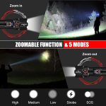 Shadowhawk Flash Light Led Torch, 20000 Lumens Flashlight Bright Light Torch, XHP70.2 Hand Torch Light Rechargeable USB Tactical, Waterproof Portable Torch Light for Trekking Hunting Emergency - Image 3
