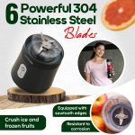 InstaCuppa Portable Blender for Smoothies and Juices, Mixer Juicer that Crushes Ice, Electric Shaker USB Rechargeable Battery with 4000 mAh 230 Watts Motor, 500 ML Juice Maker for Busy Moms - Image 2