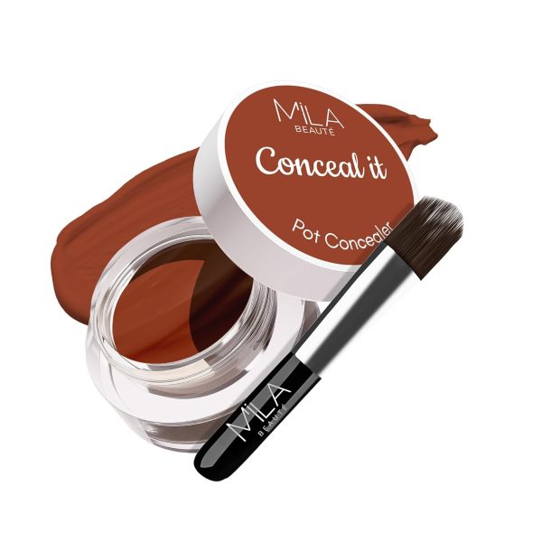 Mila Beauté Conceal It Pot | Enriched With SPF 15 and Vitamin E | Light Weight Concealer | Long Lasting Coverage | Natural Matte Finish | Covers All Skin Concerns | Easily Blendable Concealer (Orange Corrector)