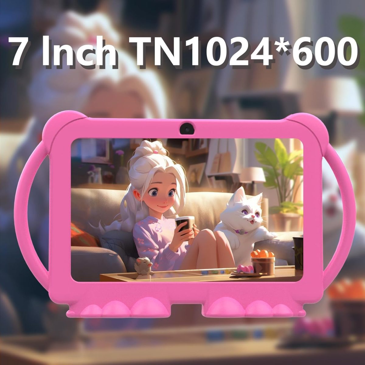 PEICHENG Kids Tablets, Android 12 Tablet for Kids, 4GB RAM, 32GB ROM, Toddler Tablet, 7 Inch IPS Screen, Child Lock, 2+5MP Dual Camera, Shockproof Case for Education, Games - Image 4