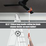 Fulminare 3 in 1 Fan Cleaner Duster with 159cm Extendable Long Handle for Ceiling Fan Blade ,Fan Cleaning Mop with 2 Microfiber Mop Head for Dusting Ceiling Fan Washable Pads for Wipe Wall - Image 2