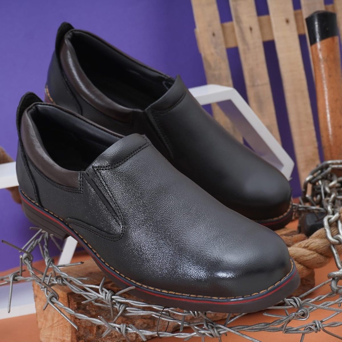 TORZU Men's Real Leather Steel Toe Light Weight Industrial Safety Shoes for Men - Image 4
