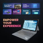 Wishtel IRA Duo+ (10.1 inch) Tablet + Keyboard | 4GB RAM 64GB ROM | Wi-Fi + 4G Volte | Dual SIM | 8000mAH Battery | 2Ghz Octacore Processor | Android 11 | 4GB Tablet PC | Free Accessories, Black - Image 6