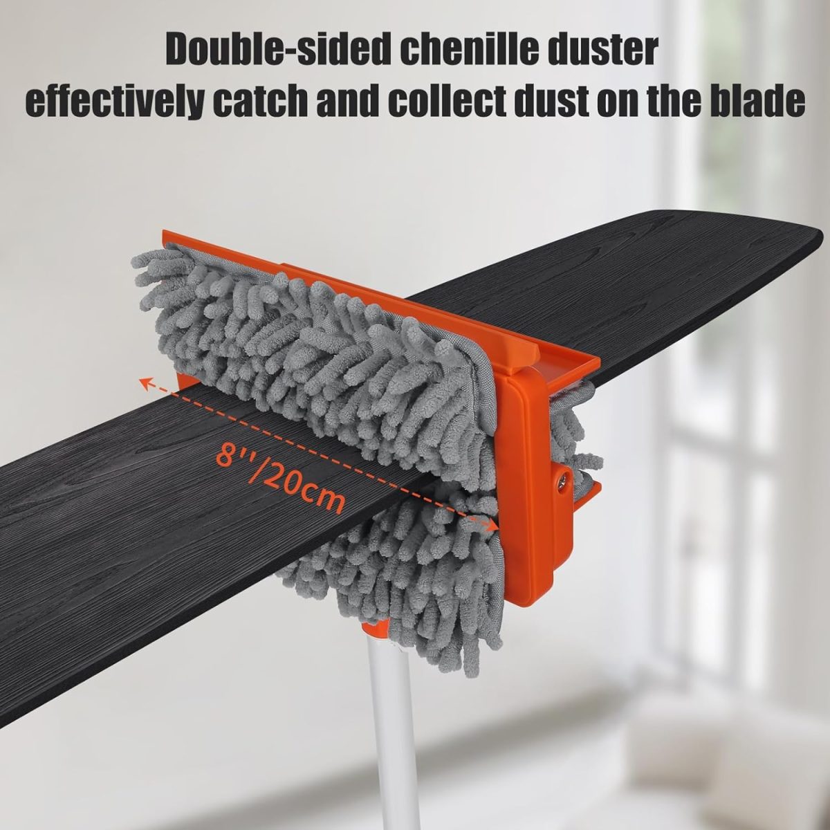 Fulminare 3 in 1 Fan Cleaner Duster with 159cm Extendable Long Handle for Ceiling Fan Blade ,Fan Cleaning Mop with 2 Microfiber Mop Head for Dusting Ceiling Fan Washable Pads for Wipe Wall - Image 3
