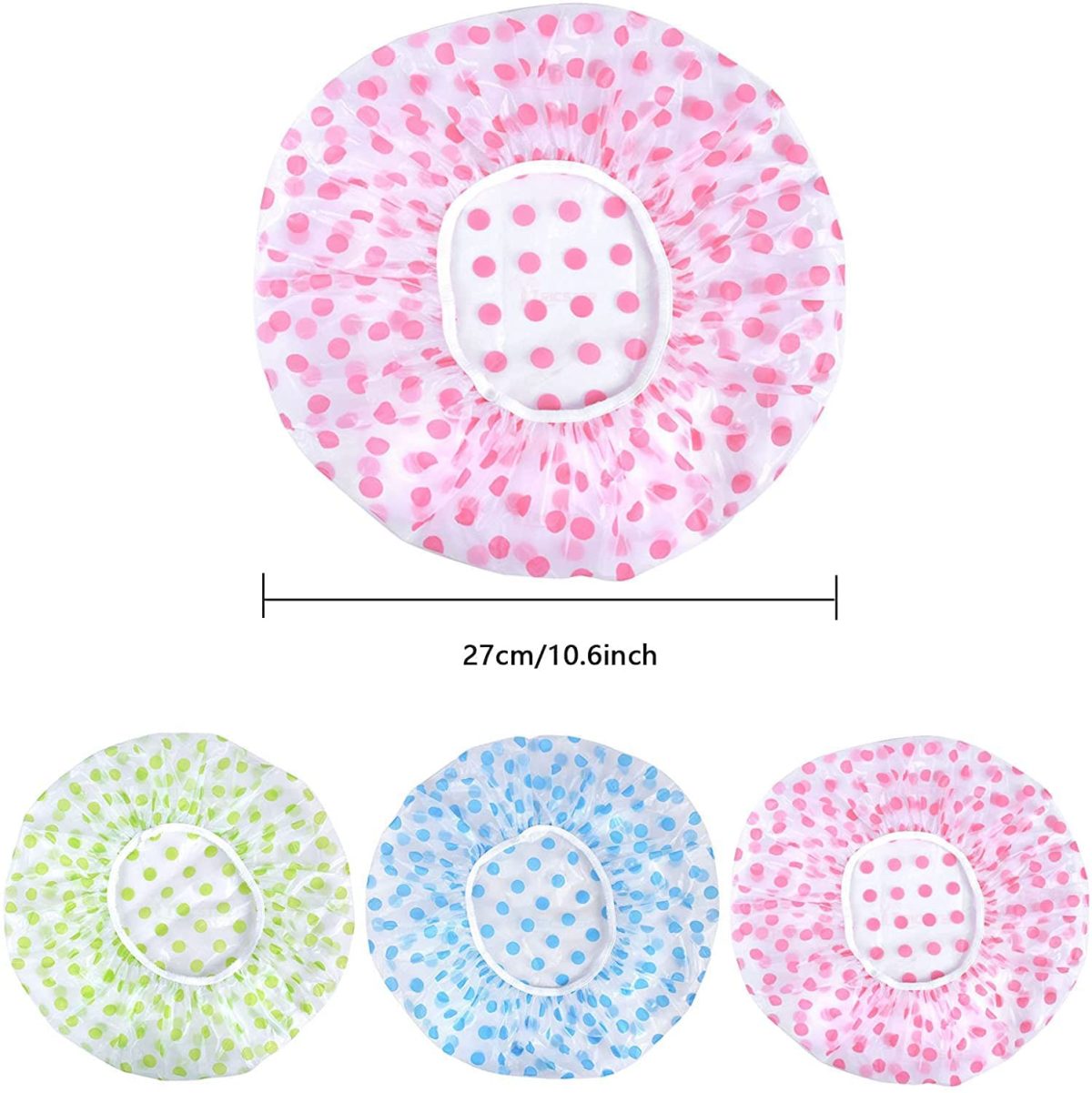 TRICSTER Shower Cap Set of 6 for Women, Reusable Waterproof Elastic Eva Free-Size Bathroom Shower Caps - For Homes, Spas, Salons, Hair Treatment, Beauty Parlors (Multicolored and Multi-design) - Image 4