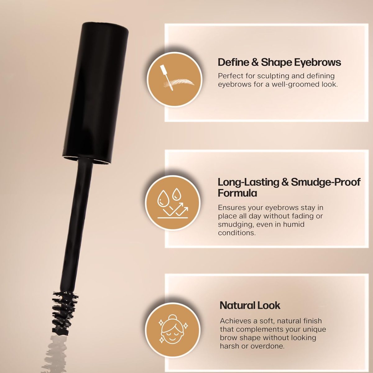 INCLUSIF Eyebrow Color Shaper Gel Dark Brown 5ml | Waterproof & Smudge-Proof Eyebrow Color Dye Tint for Women & Men | Volumizing & Easy to Apply | Eyebrow Coloring for White & Grey Hair | Eyebrow Gel Brown Waterproof | Eyebrow Pencil Brush Filler | Eyebrows Tint Color - Image 4