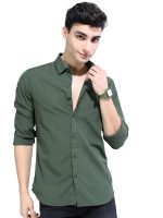 KETCH Men's Polyester Slim Fit Solid Full Sleeve Shirt