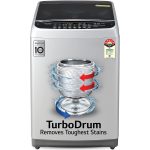 LG 8 Kg 5 Star Smart Inverter TurboDrum Fully Automatic Top Loading Washing Machine (T80SPSF1Z, Punch + 3, 2023 Model, Middle Free Silver)