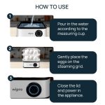 Wipro Elato BE201 4in1 Multicooker 500 Watt - Boils up to 16 Eggs, Steam Rice, Poach Eggs, Cook Vegetables - 3 Boiling Modes, Concurrent Cooking - 2 Year Warranty - Image 5