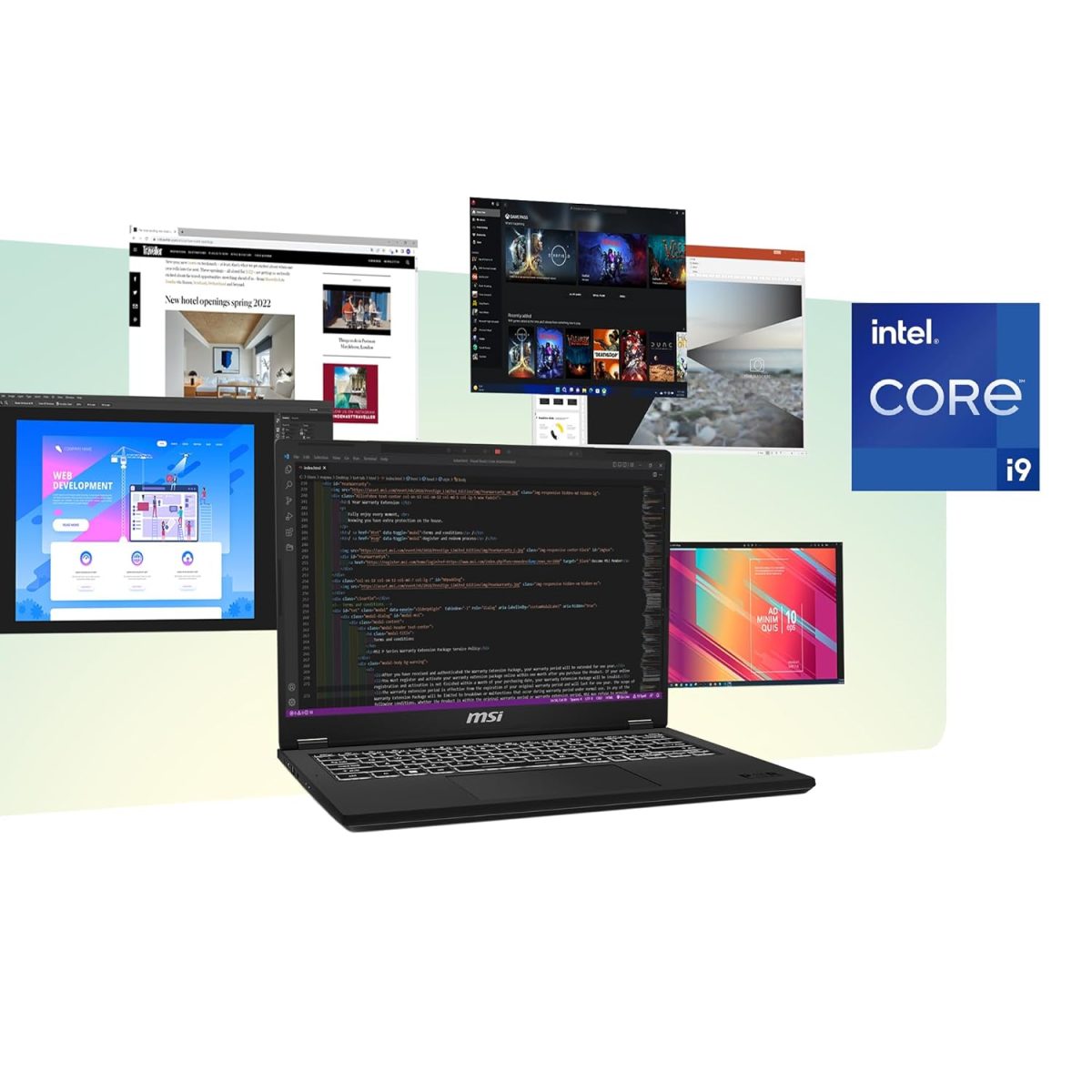 MSI Modern 14 H, Intel Core I9 13900H,36Cm Laptop(16GB/1Tb NVME SSD/Windows 11 Home/Iris Xe/Classic Black/1.6Kg), D13MG-071IN - Image 4