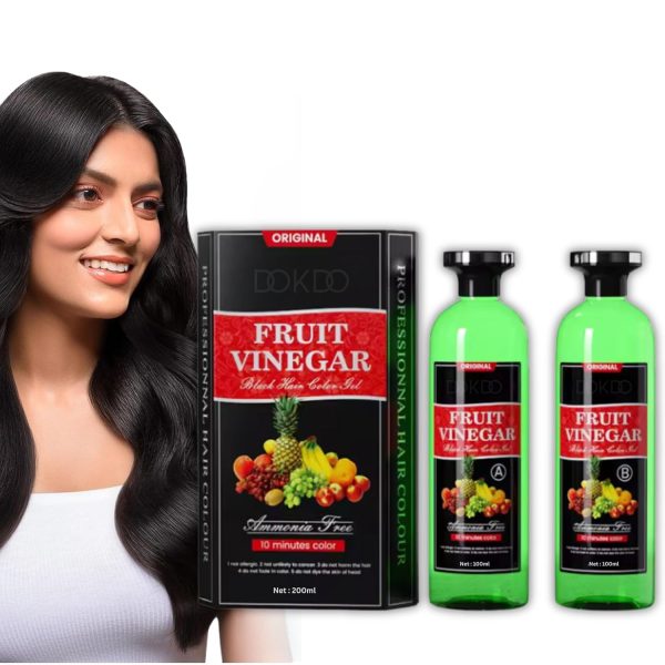 Fruit Vinegar Gel Hair Color For Men & Women, Hair Color Dye for Black Hair (Black, 200ml)