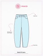 INKD Women's Stretchable Barrel Fit Jeans - High-Rise | Lightweight | Classic 5 Pocket Styling - Image 5