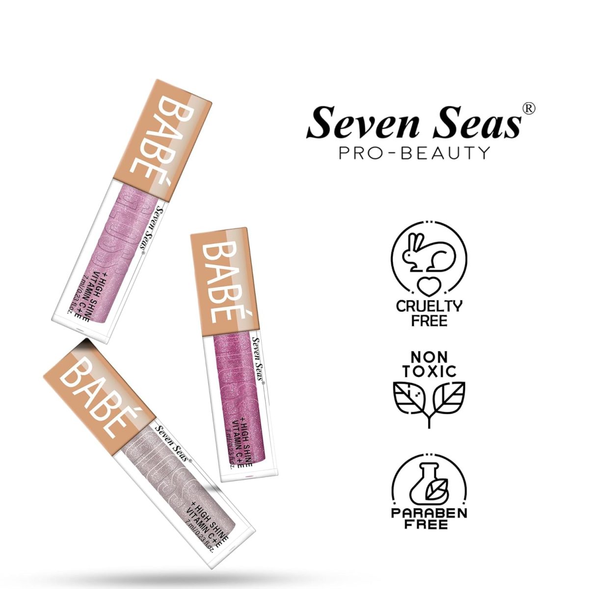 Seven Seas Babe Glittery Lip Gloss With High Shine Lip Color For Glossy Look |Lightweight Non Sticky Lip shiner For Moisturizing Lips (Penny_7ml) - Image 6