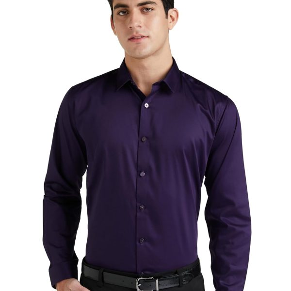 Van Heusen Men's Cotton Solid Slim Fit Shirt