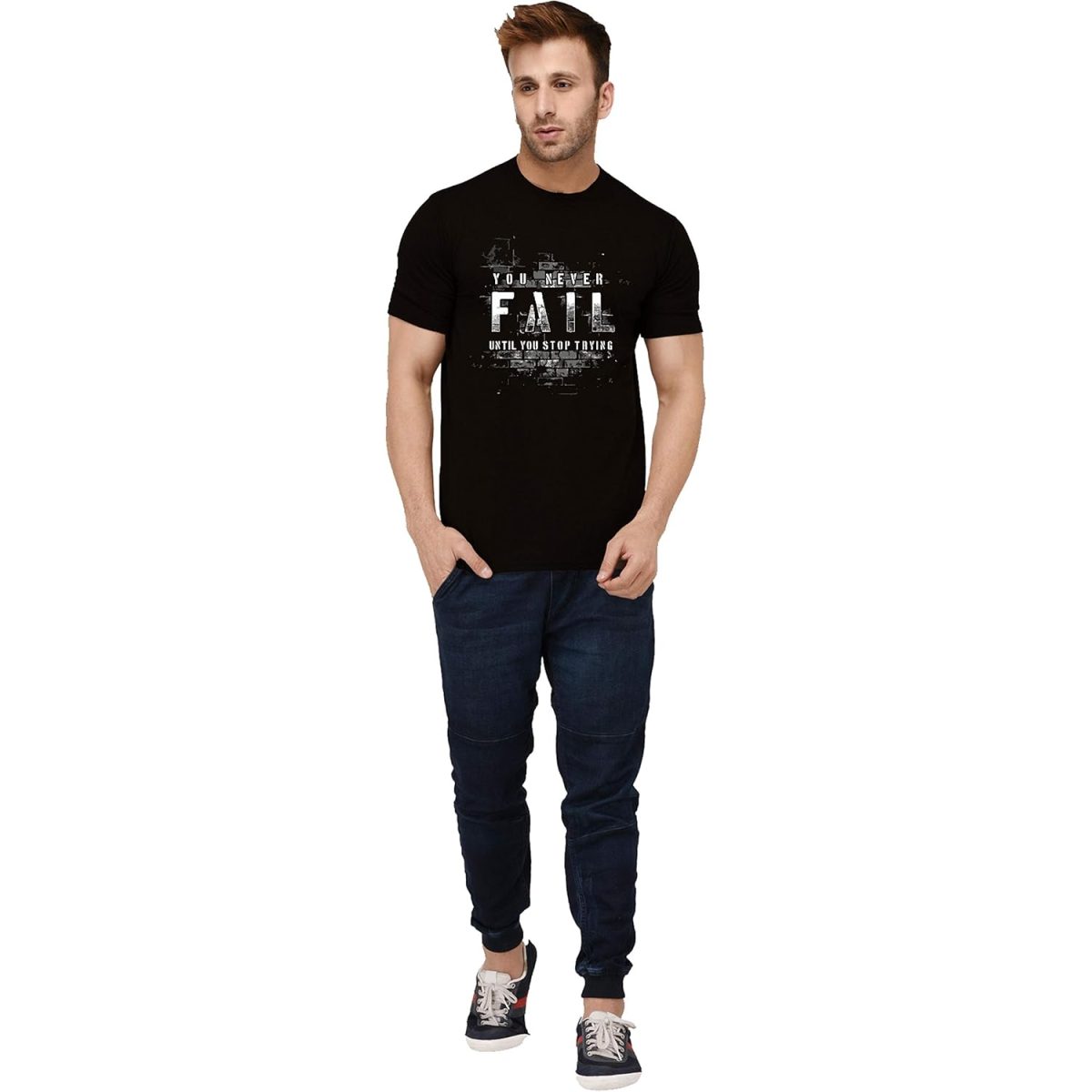 London Hills Men's Regular Fit Cotton Blend Half Sleeve Tshirt for Men | Printed T-Shirt for Men - Image 4