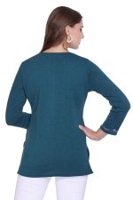 Rosary Womens Girls Woollen Winter Wear Short Kashmiri Embroidery Phiran Ethnic Top - Image 2