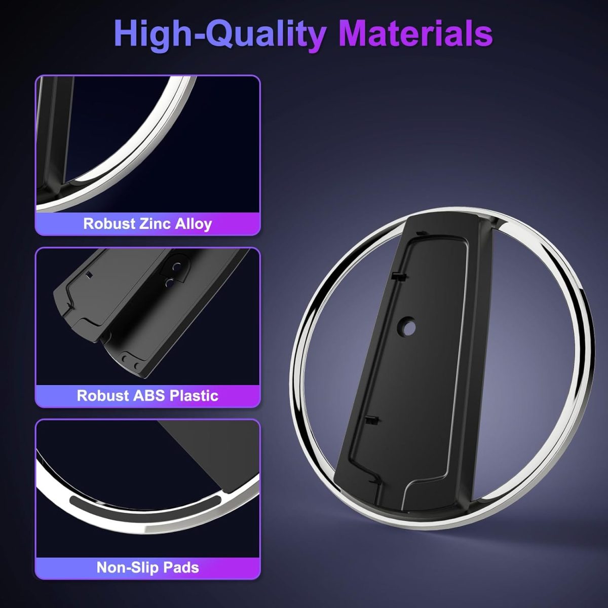 Juseisin for PS5 Vertical Stand Slim for Playstation 5 Consoles CFI-1000 Models, PS5 CFI-2000 Models Base with Screw, Anti-Rollover and Anti-Slip - Image 6