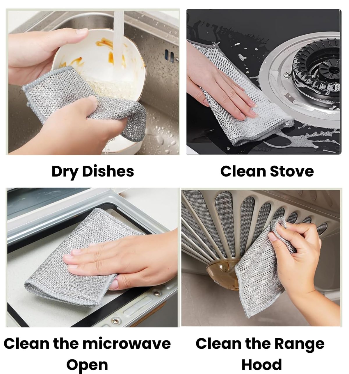 MIP INTERNATIONAL® (15 Pack) Non-Scratch Dish Wash Cloth, Steel Wire Dish Cloth, Wire Dishwashing Rags Stainless Steel Scrubber Non-Scratch Wire Dishcloth for Washing Dishes Sinks Counters - Image 7