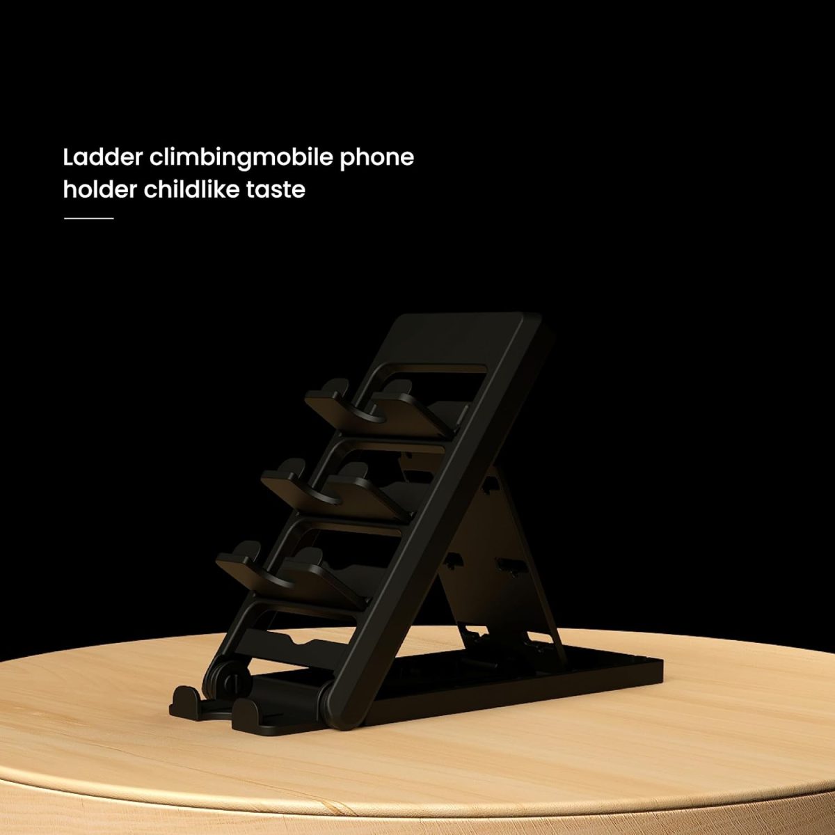 STRIFF Smartphone Stand, Tabletop, Foldable, Mobile Stand, Phone Stand, Tablet Stand, Smartphone Holder, Adjustable Height, Lightweight, Compact, Portrait and Horizontal, Easy to Carry(Black) - Image 7