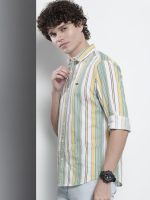 The Indian Garage Co Men's Cotton Regular Fit Striped Full Sleeves Cutaway Collar Casual Shirt - Image 6