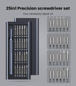 AXTH 25-in-1 Small Precision Screwdriver Set, Professional Magnetic Mini Repair Tool Kit for Phone, Computer, Watch, Laptop, Macbook, Ring Doorbell, Eyeglass, Electronic, [Bearing Steel] Screw Driver - Image 3
