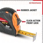 FREEMANS TUFF 5m:25mm Steel Inchi Measuring Tape - 5m with a Non Slip Rubber Covered ABS case || Double Side Printing || Click Action Front Lock and Belt Clip - Image 3