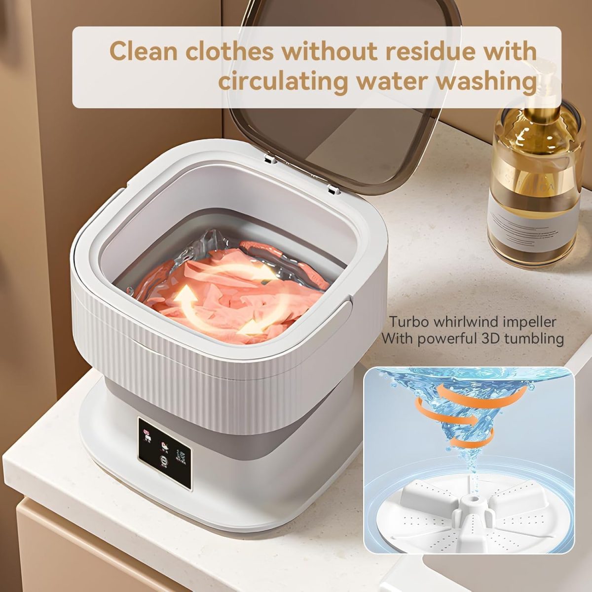 SeMi AuToMaTiC FoLdInG 11L SmAlL MiNi WaShInG MaChInE WiTh DrYeR DeEp CLeAnInG FoR UnDeRwEaR WaShINg MaChInE ClOtHeS WaShEr (WQ4) - Image 7