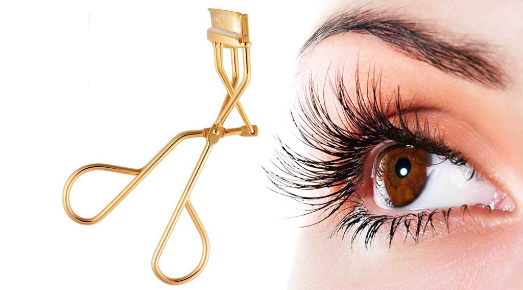 FOK Stylish Eyelash Curler Curling Clip Cosmetic Tool Metal Handle