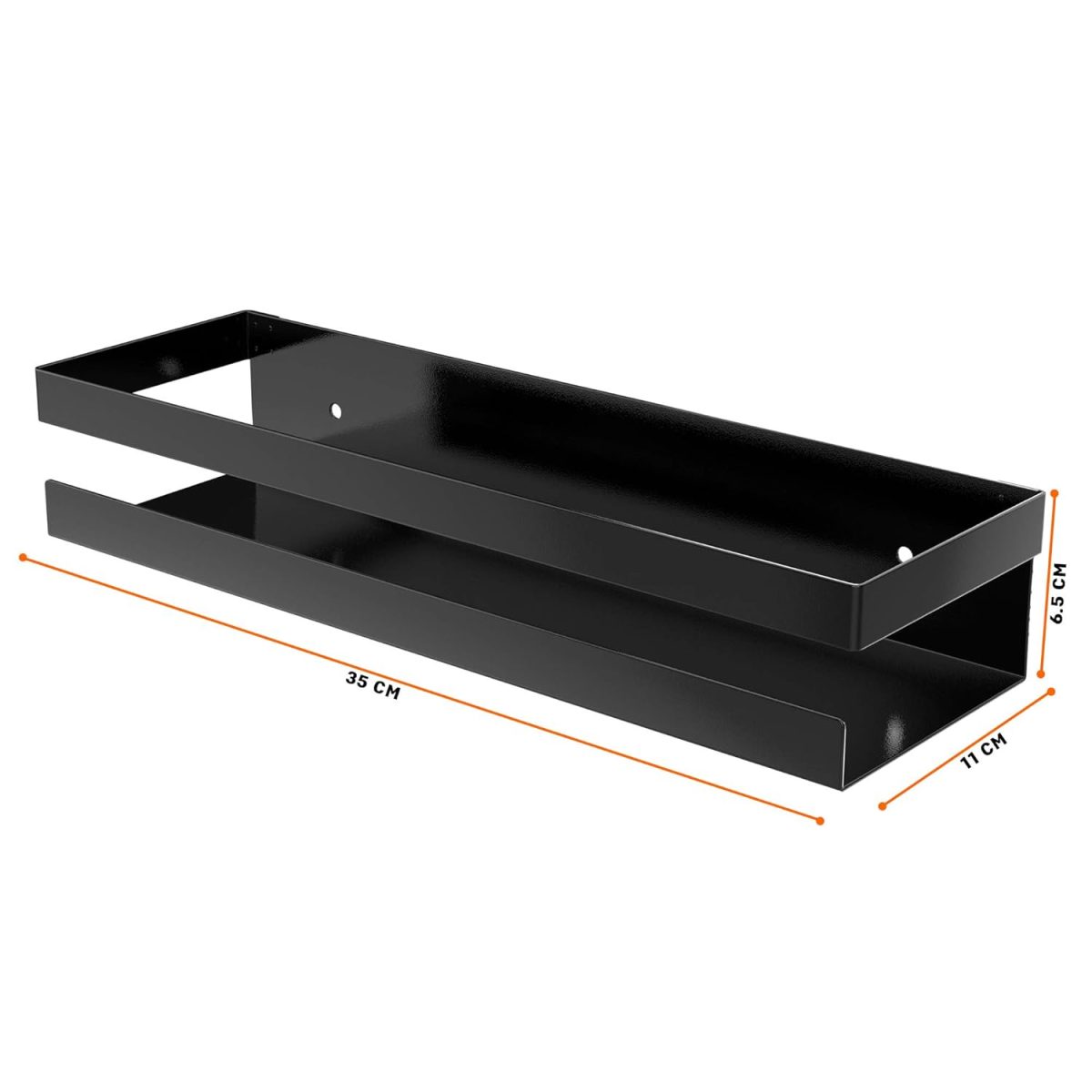 Amazon Brand - Umi Metal Multi-Purpose Wall Mount Floating Shelf Wall Mounted Storage Shelves for Kitchen, Bathroom, Bedroom, Office (Medium, Black) - Image 3