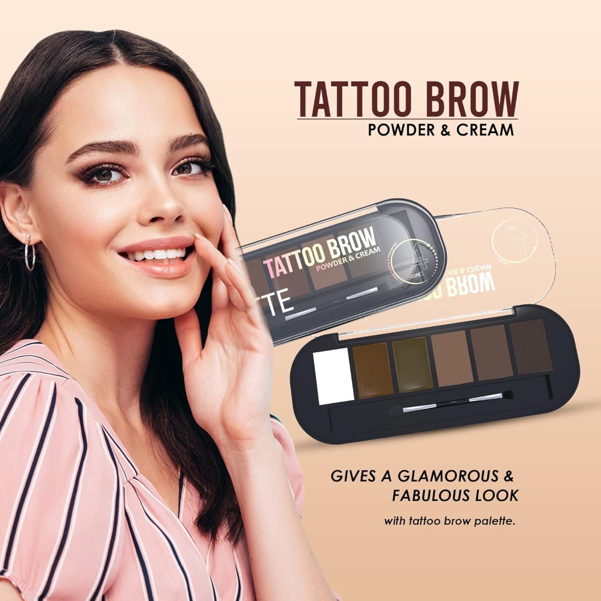 Shryoan Eyebrow Powder with angled eyebrow brush and Spoolie | Long Lasting & Water Proof | (Multi color) - Image 4